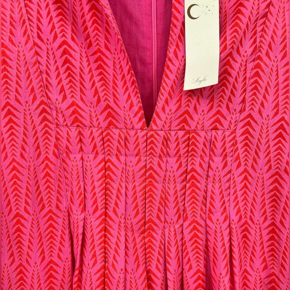 🆕 NWT Layla Printed Tunic Mini Dress Pattern Pocket Boho Pink Orange Red Medium - Picture 8 of 14